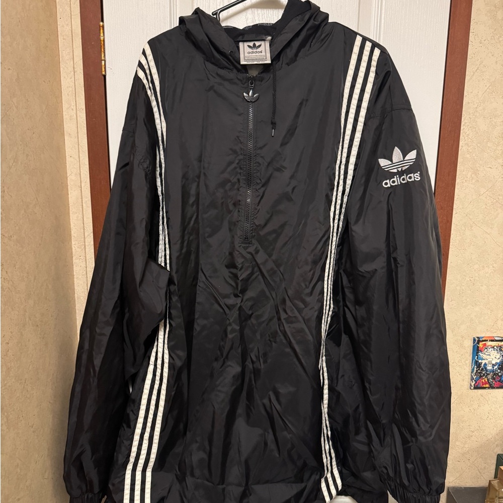 Vintage Adidas Black Windbreaker Jacket